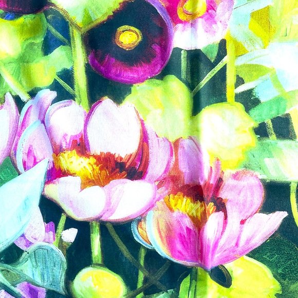 floral silk scarf - Picture 3 of 5